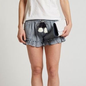 Ruffle Denim Shorts